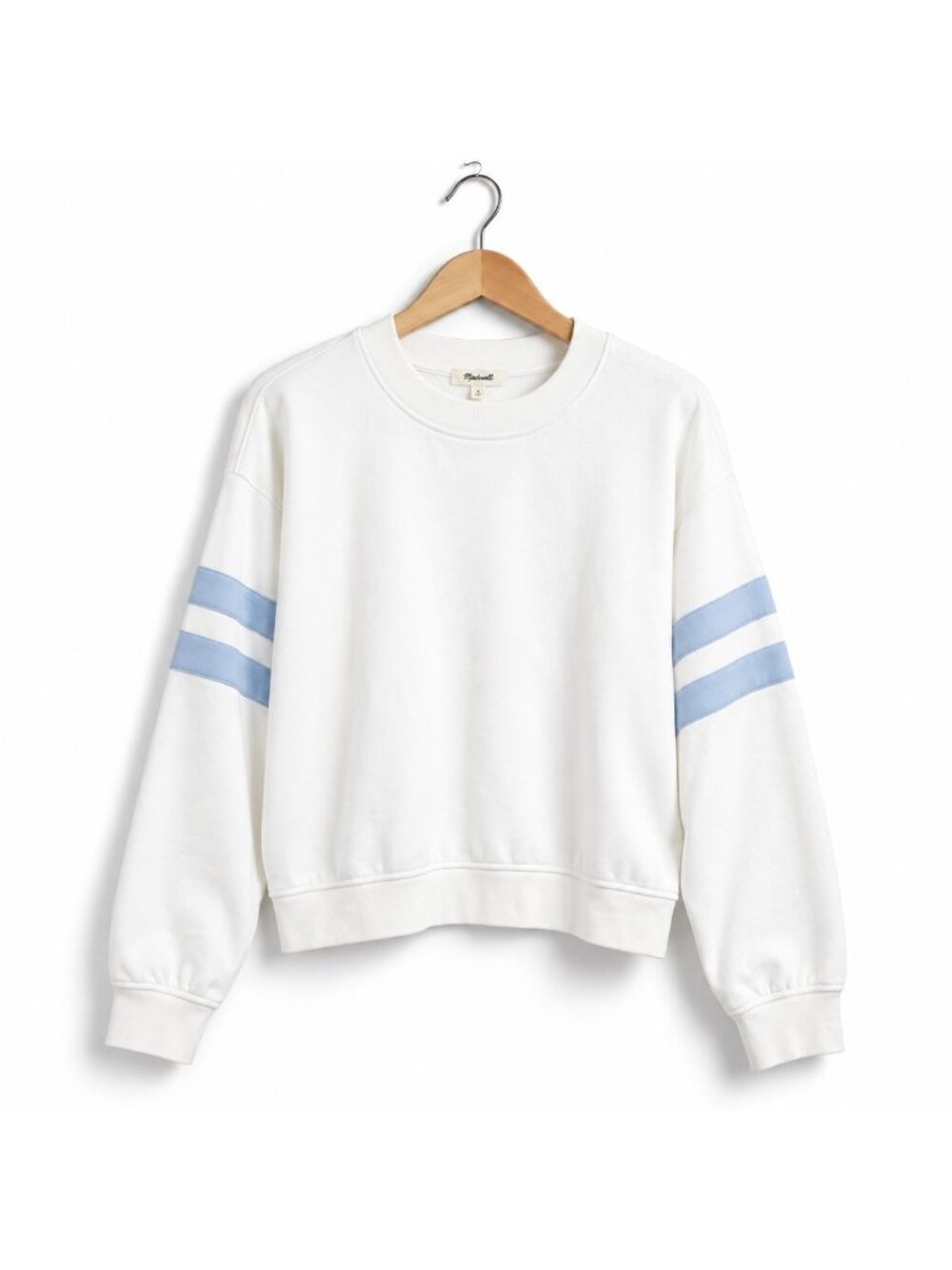 Madewell Crewneck Varsity Sweatshirt True White Women's Medium NWT — Flaw
